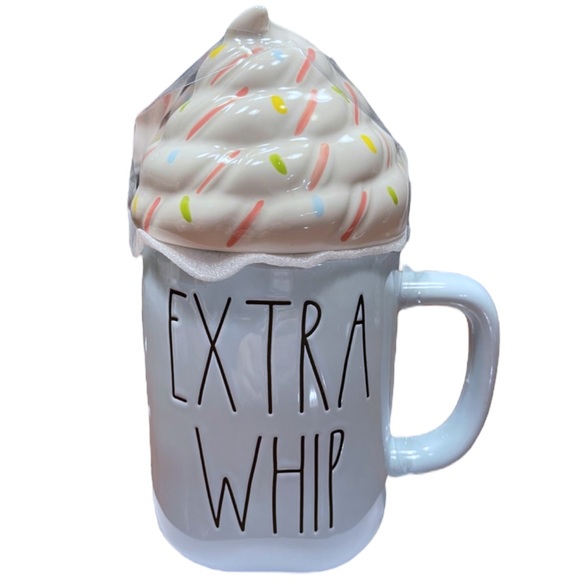 Rae Dunn Other - RAE DUNN - EXTRA WHIP Ceramic Mug with Whip Cream Topper NEW